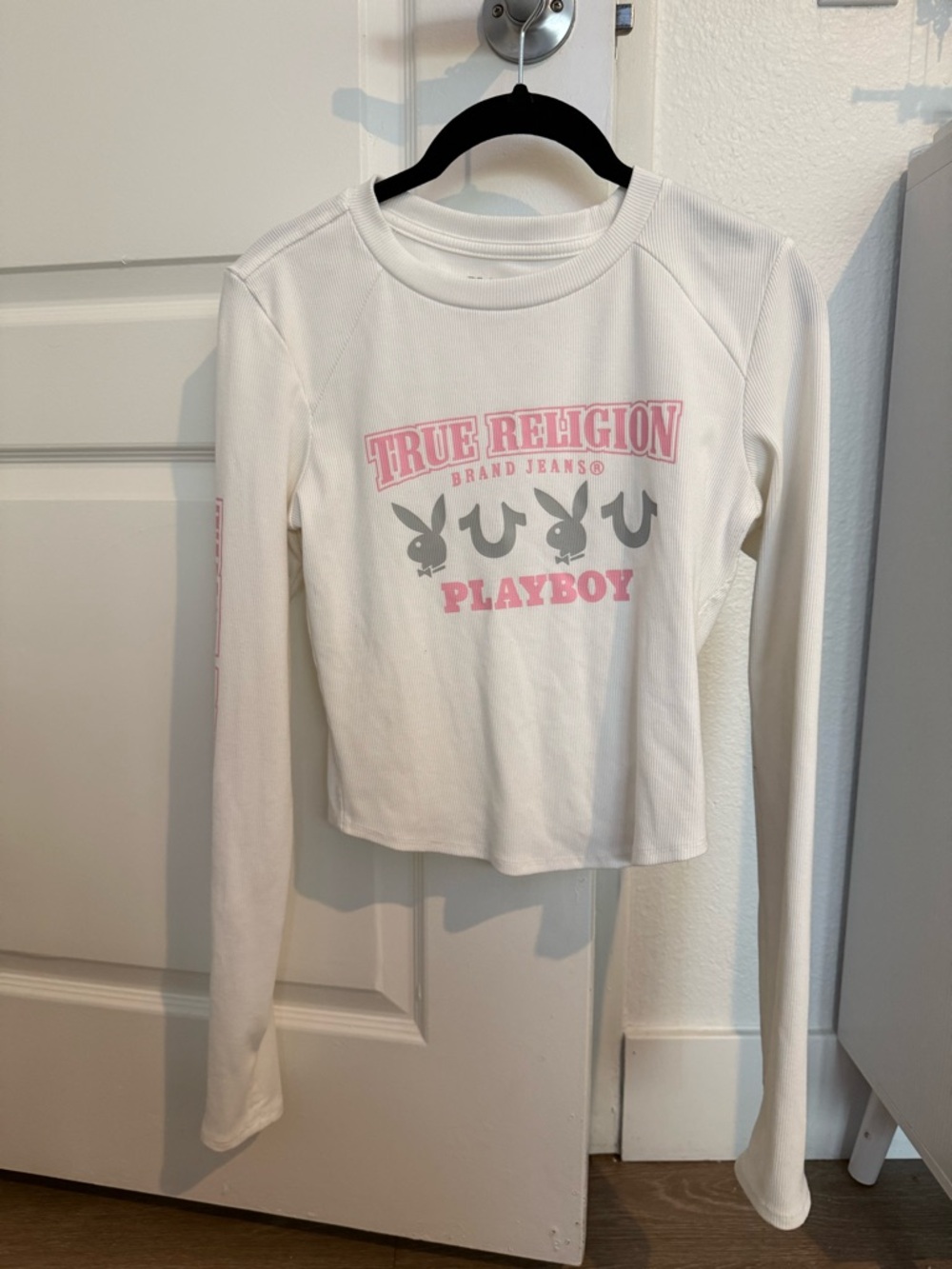 True Religion x Playbot White Long-Sleeve Graphic Tee